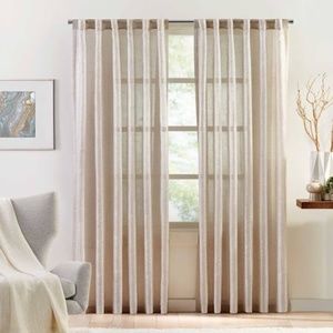 Sheer Window Panel / Metallic Lux - Back Tab / Rod Pocket
